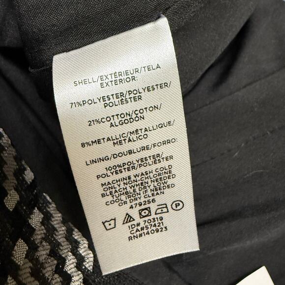 LOFT Outlet Womens Skirt Size 8 Black Gray Pewter Metallic Pencil Zip in Back - Picture 3 of 4